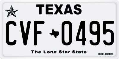 TX license plate CVF0495