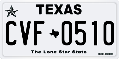 TX license plate CVF0510