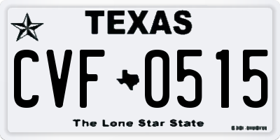 TX license plate CVF0515