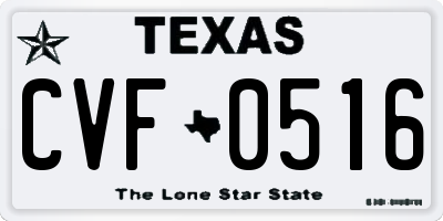 TX license plate CVF0516