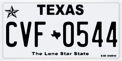 TX license plate CVF0544