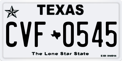 TX license plate CVF0545