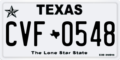 TX license plate CVF0548