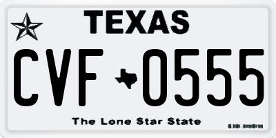 TX license plate CVF0555