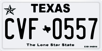 TX license plate CVF0557