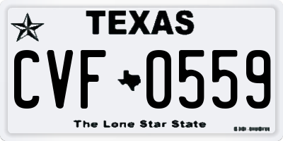 TX license plate CVF0559