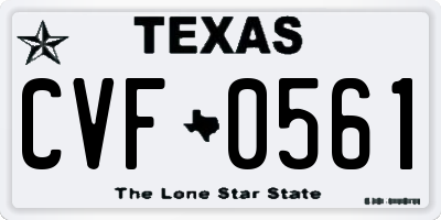 TX license plate CVF0561