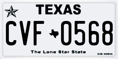 TX license plate CVF0568