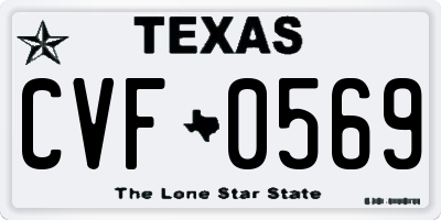 TX license plate CVF0569