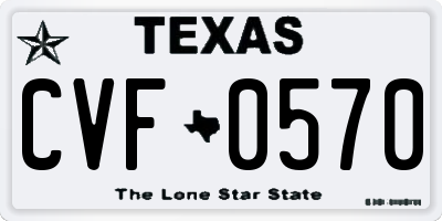 TX license plate CVF0570