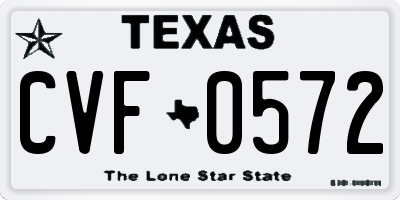 TX license plate CVF0572