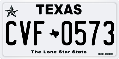 TX license plate CVF0573
