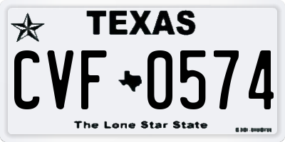 TX license plate CVF0574