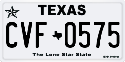 TX license plate CVF0575
