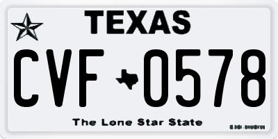 TX license plate CVF0578