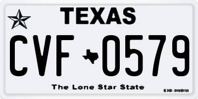 TX license plate CVF0579