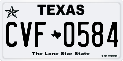 TX license plate CVF0584