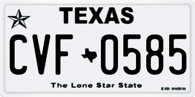 TX license plate CVF0585
