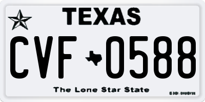 TX license plate CVF0588