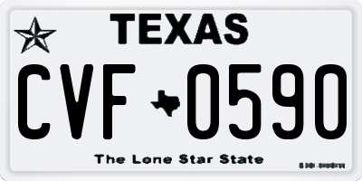 TX license plate CVF0590