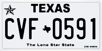 TX license plate CVF0591