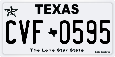 TX license plate CVF0595