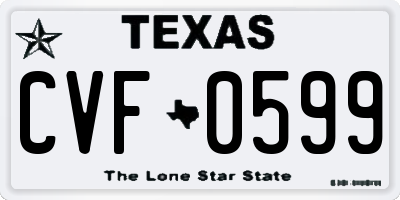 TX license plate CVF0599