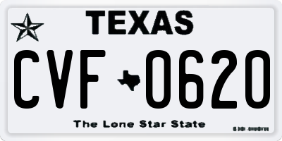 TX license plate CVF0620