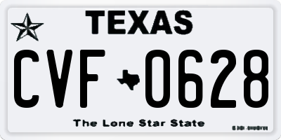 TX license plate CVF0628