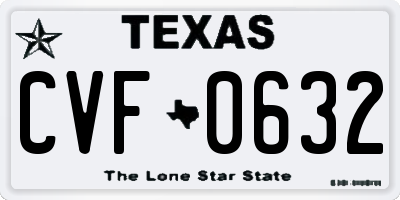 TX license plate CVF0632