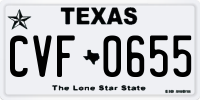 TX license plate CVF0655
