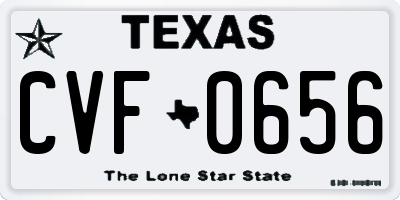 TX license plate CVF0656