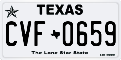 TX license plate CVF0659
