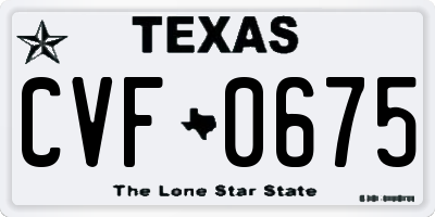 TX license plate CVF0675