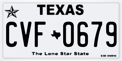 TX license plate CVF0679