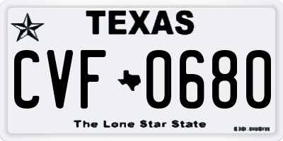 TX license plate CVF0680