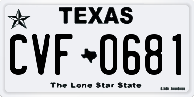 TX license plate CVF0681