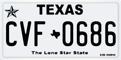 TX license plate CVF0686