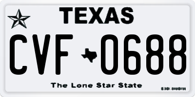 TX license plate CVF0688