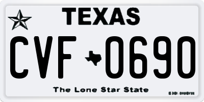 TX license plate CVF0690