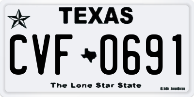 TX license plate CVF0691