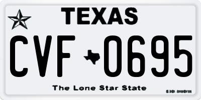 TX license plate CVF0695