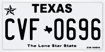 TX license plate CVF0696