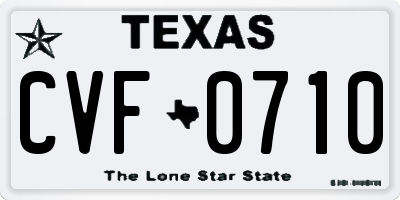 TX license plate CVF0710