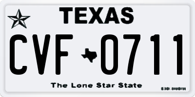 TX license plate CVF0711