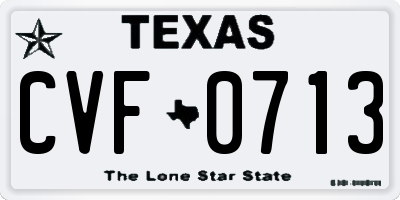 TX license plate CVF0713