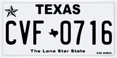 TX license plate CVF0716