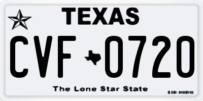 TX license plate CVF0720