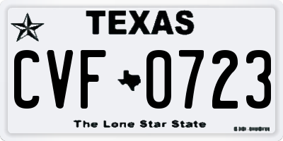 TX license plate CVF0723