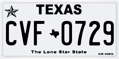 TX license plate CVF0729